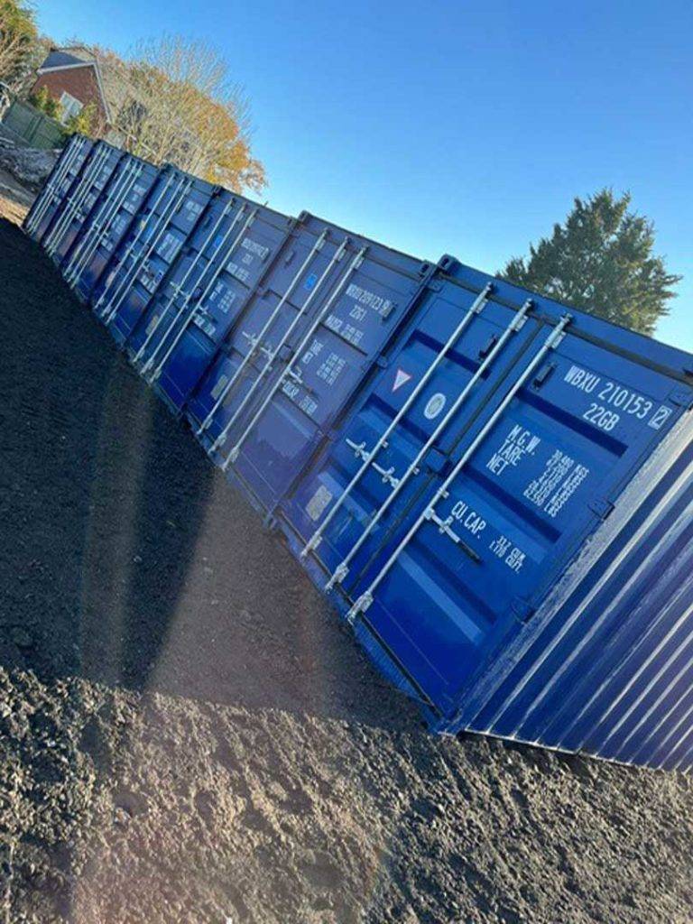 blue shipping containers